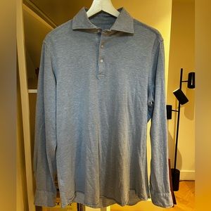 Proper Cloth Long Sleeve Sky Blue Polo